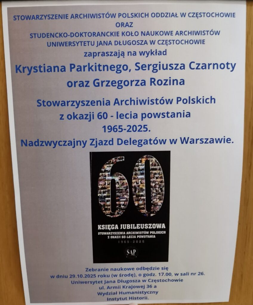 Plakat zapraszający na wykład.