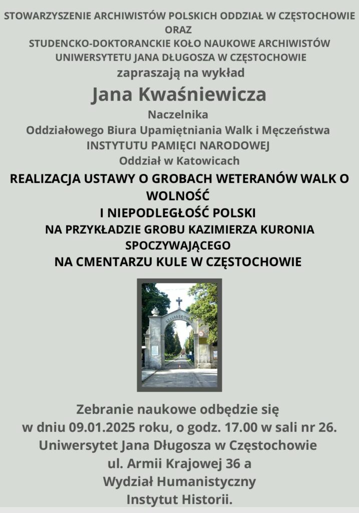 Plakat zapraszający na spotkanie.